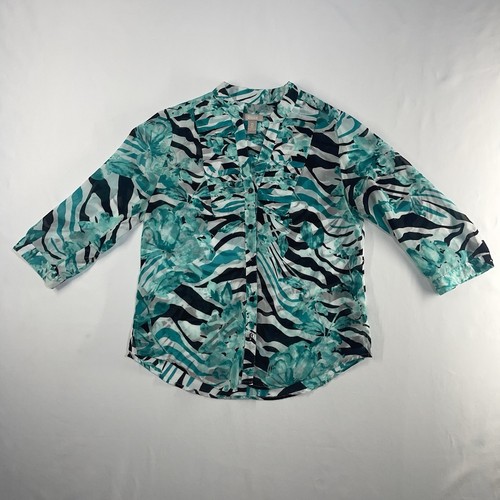 Chico sheer blouse teal - blouse,